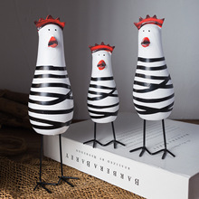 欧式木质卡通小鸡装饰品摆件动物木雕礼品可爱桌面小摆饰生日礼物