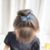 Children's denim cute hair accessory with bow, hairgrip, Chanel style