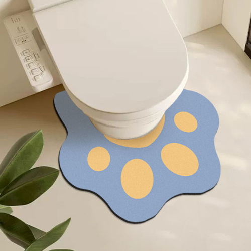 Bathroom doorway floor mat absorbent diatom mud soft cushion bathroom quick-drying non-slip mat toilet u-shaped foot mat