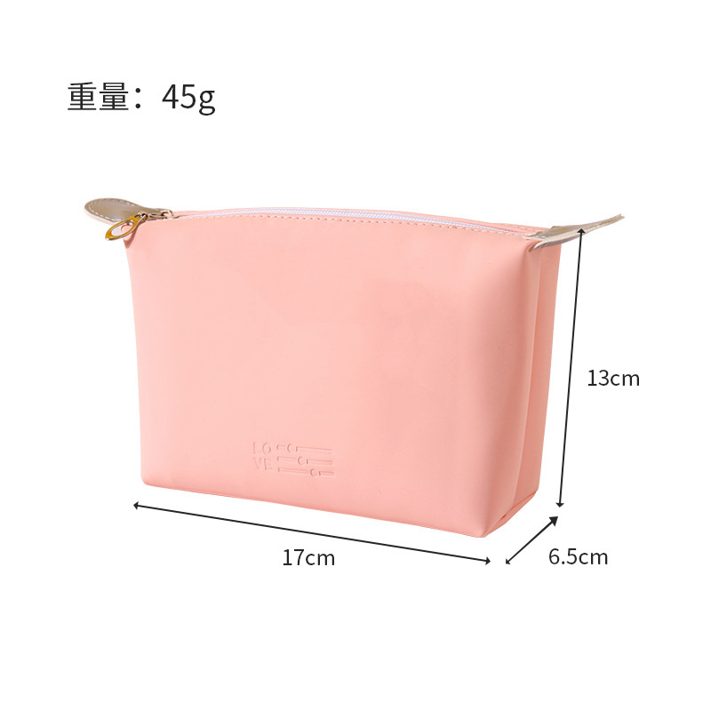 Bolsa de maquillaje bolsa de almacenamiento bolsas de bolsas de pellizco de piel pu bolsa de almacenamiento portátil simple bolsa de maquillaje plegable macarón impermeable