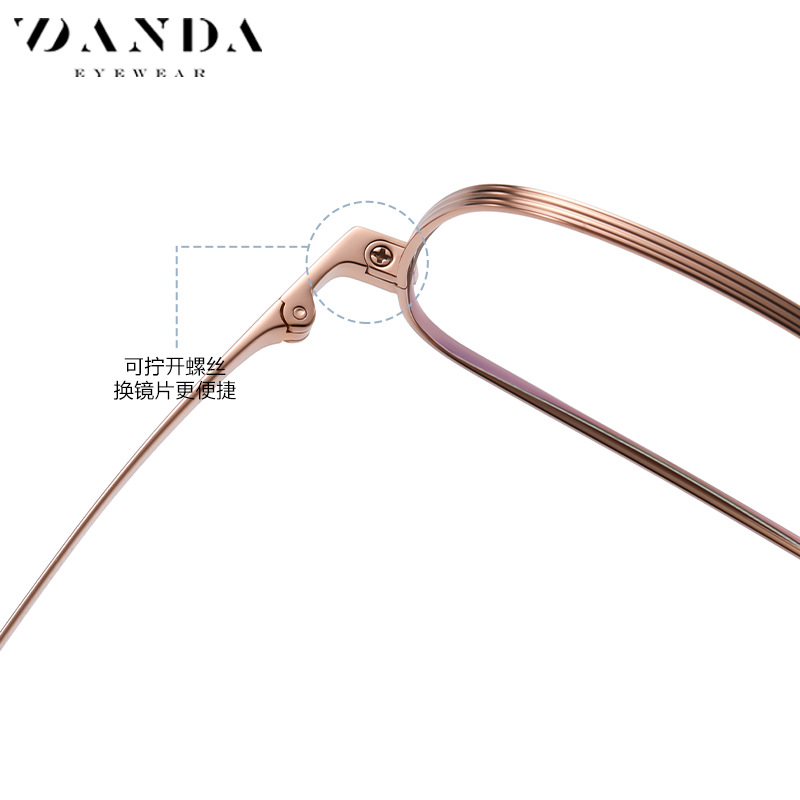 Nueva moda gafas marco mujer IP chapado gafas lisas Hombre yj2029 extraíble tornillo gafas de titanio puro