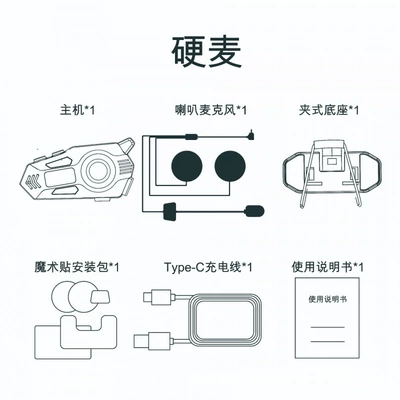 Helmet Bluetooth Headset Multi-Device Motorcycle Helmet Headset - hard-label-set