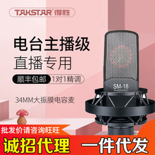 得胜SM-18麦克风直播设备全套声卡唱歌专用有声书录音家用k歌话筒