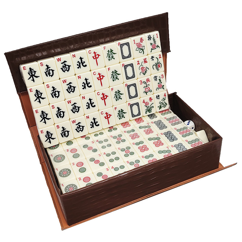 30-piece English mini mahjong tiles, portable for travel and dorm use, cute mini outdoor boxed set, 30MM, for home use