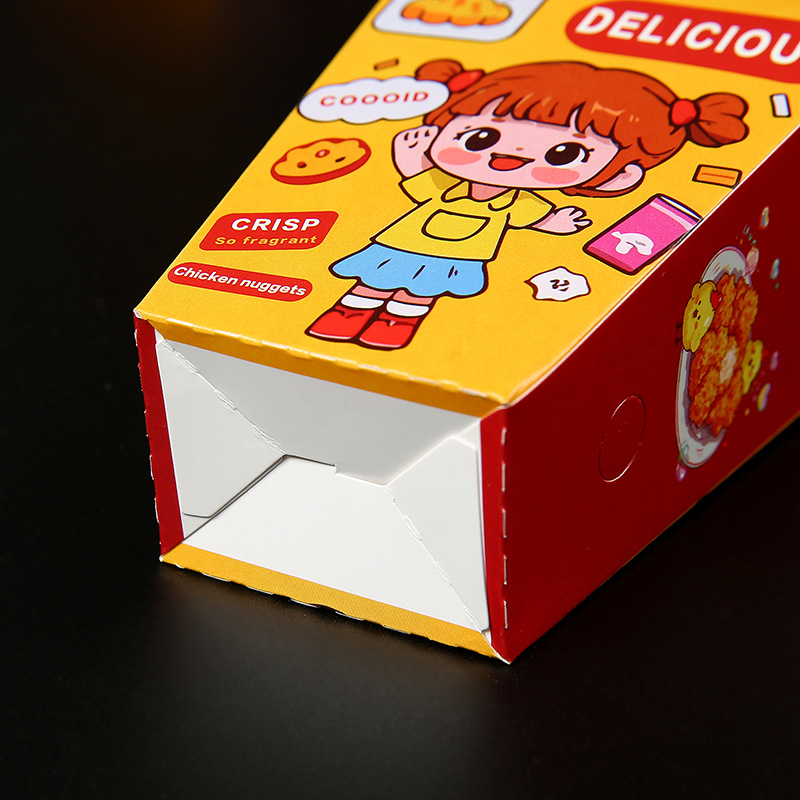Cajas de embalaje desechables para papas fritas, nuggets de pollo y tiras de batata, ideales para llevar sin descuento.