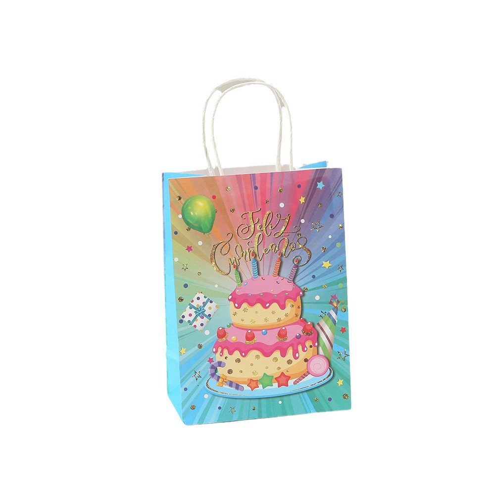 Bolsas de regalo de fiesta de cumpleaños bolsas de compras impresas bolsas de papel kraft bolsas de globo al por mayor bolsas de mano bolsas de compras