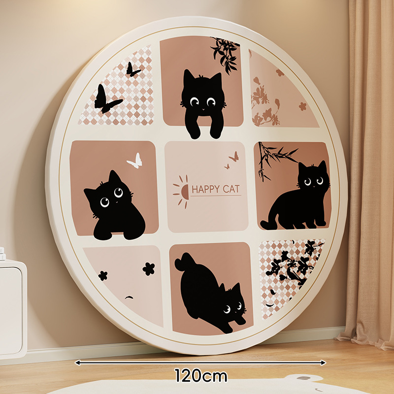 레트로 귀여운 고양이 * 흰색 직경 120CM [판 두께 1.5]