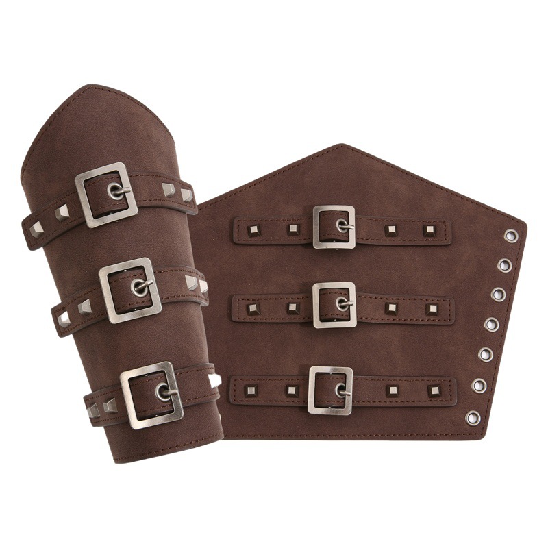 Venta caliente transfronteriza Europa y la nueva personalidad de los hombres pulsera de cuero medieval exagerado ancho de cuero punk ciclismo brazo