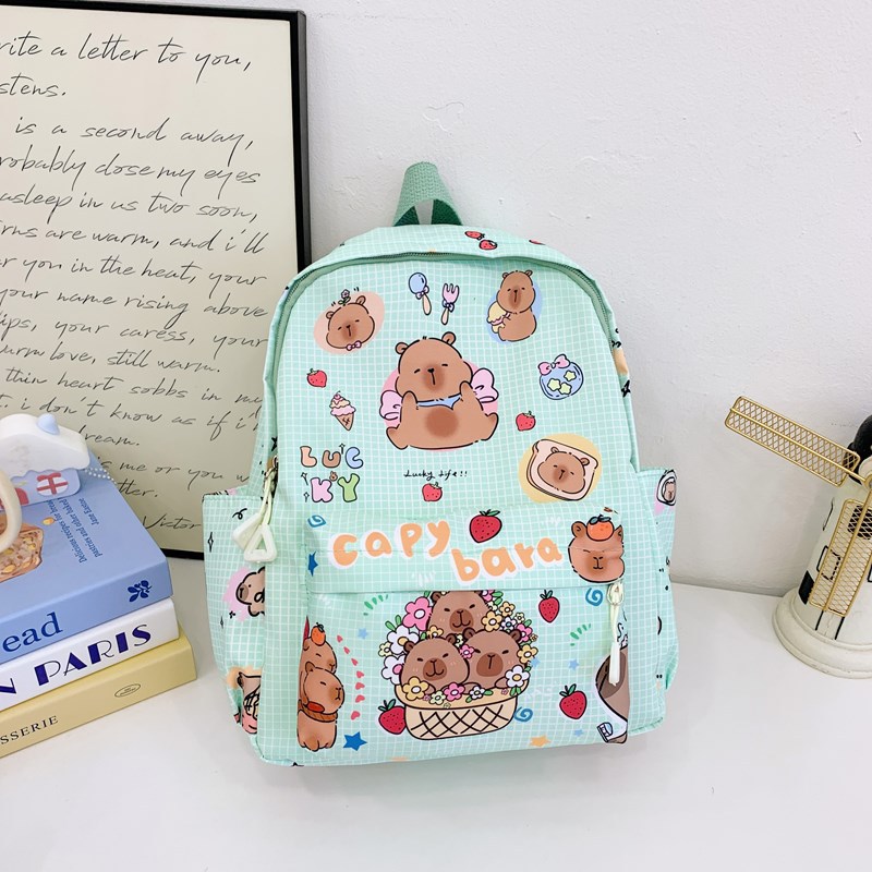 Mochila de estudiantes de la escuela primaria Capibala impresa de aire extranjero mochila de niños y niñas viaje ligero mochila de niños