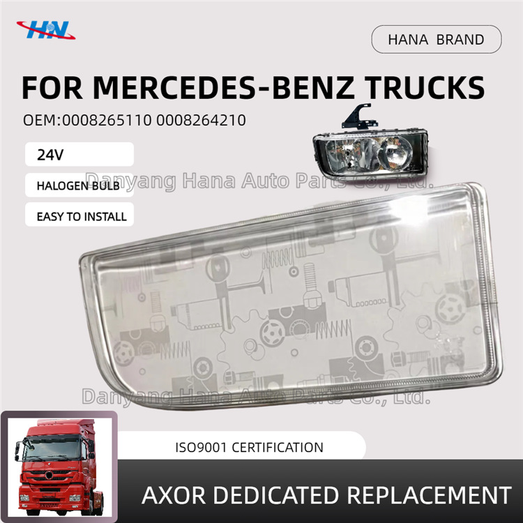9408200161 9408200261 para los faros de camiones Mercedes-Benz AXOR pantalla de lámpara de vidrio accesorios de la luz del coche