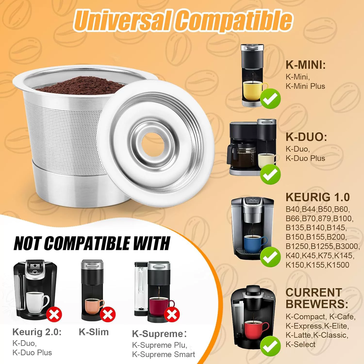 Coffee capsule stainless steel, multi-use coffee machine