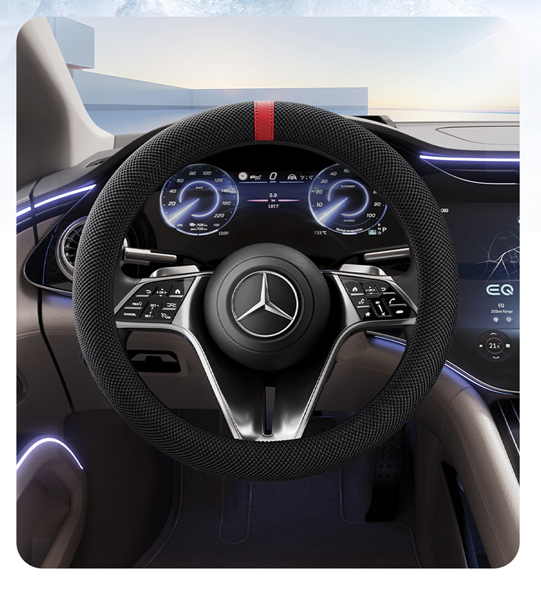2026 New Amazon Cross-Border Hot-Selling Summer Steering Wheel Cover Car Sweat-Absorbent Breathable Gel Handle Cover Goddess Style
