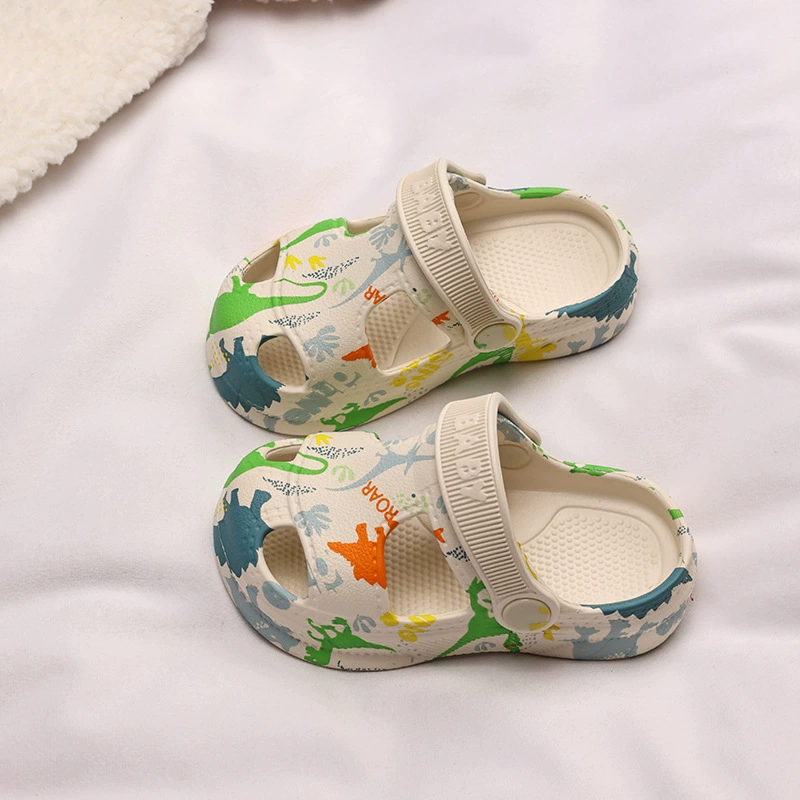 Мягкие комнатные нескользящие тапочки в стиле Crocs для мальчиков на платформе, подходят для носки на улице, мягкая подошва