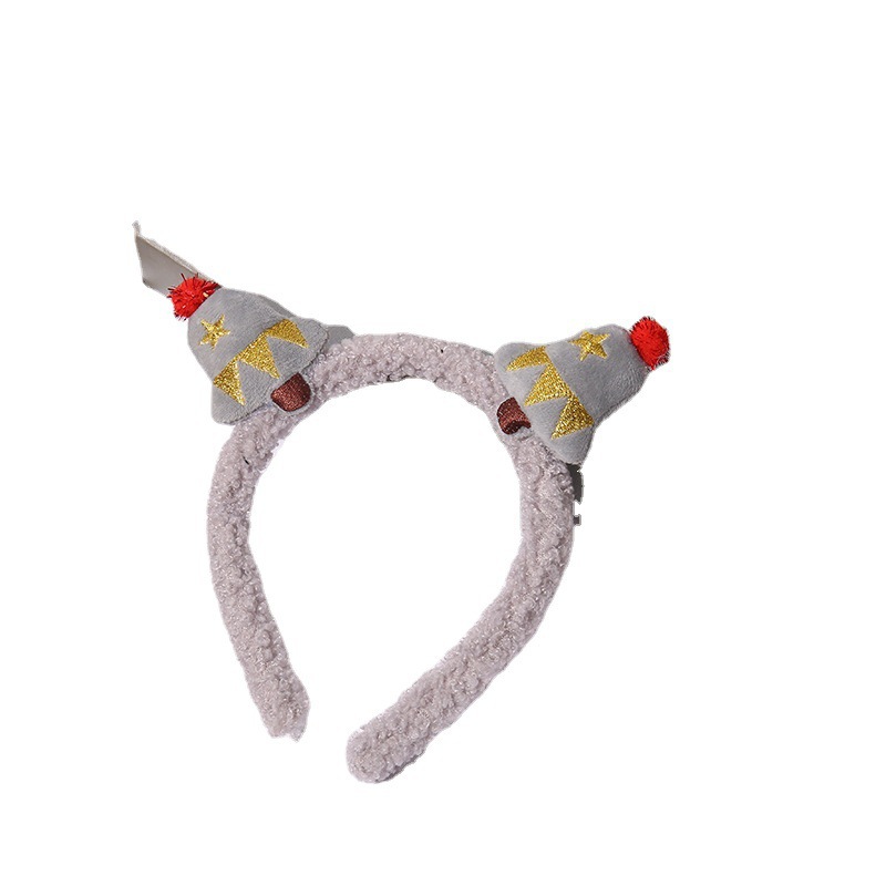 Estilo coreano de la Navidad de lana de cordero diadema chica Linda corbata ELK pelo presionando diadema accesorios para el cabello muñeco de nieve Internet celebridad tocado