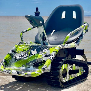 Uşaq Elektrikli Tırtıllı Çimərlik Avtomobili, Off-Road Go-Kart Tankı