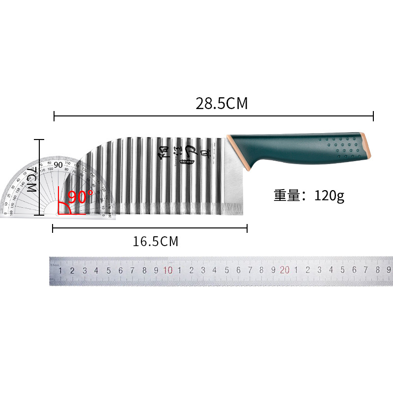Cuchillo de dientes de lobo espeso cuchillo profundo cuchillo de regalo ondulado multifuncional patata comercial cortar verduras kettle jun