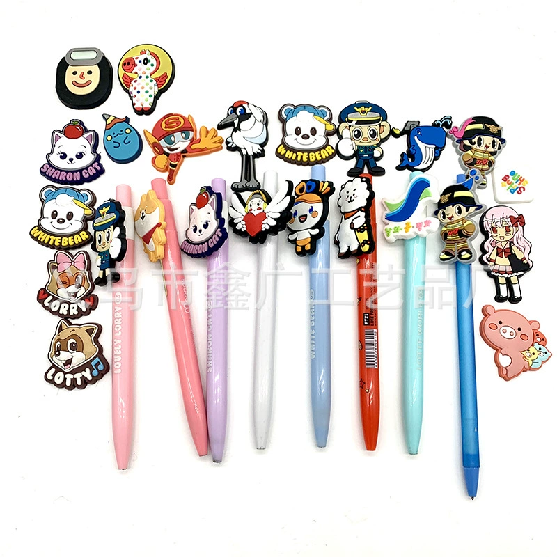 Cartoon silicone rollerball pen PVC, accessories for elementary school students, custom-made