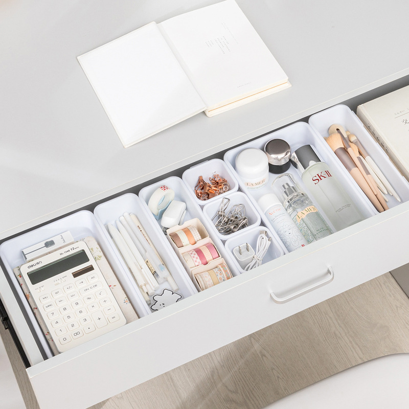8 piezas traje transfronterizo cajón de plástico caja de almacenamiento compartimiento de escritorio organizador caja de almacenamiento de cosméticos