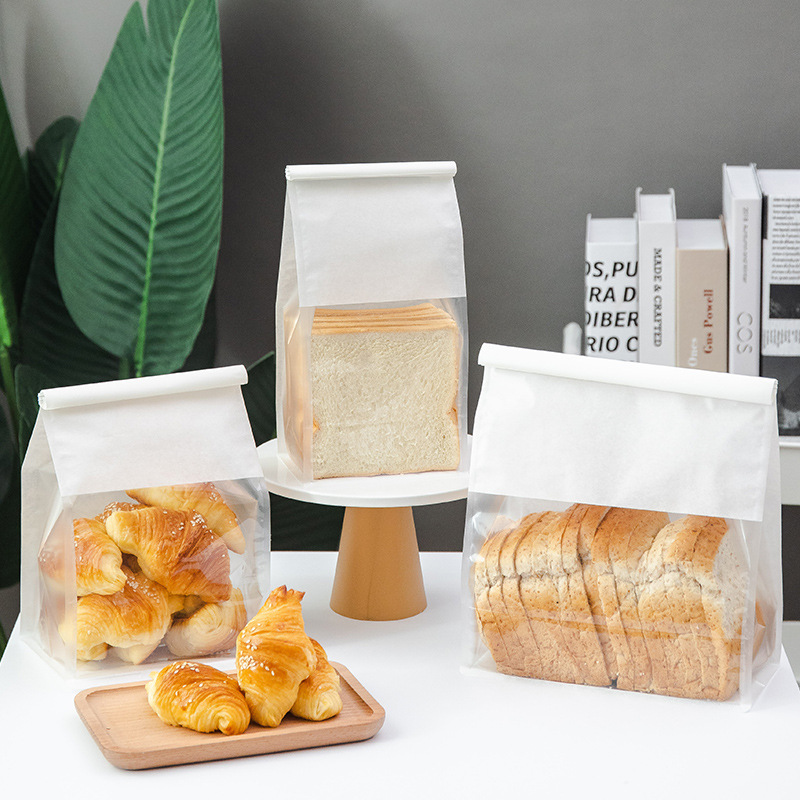 Toast bag 250g 450g bread packaging bag sliced mochi horn packaging bag wire self-sealing bag