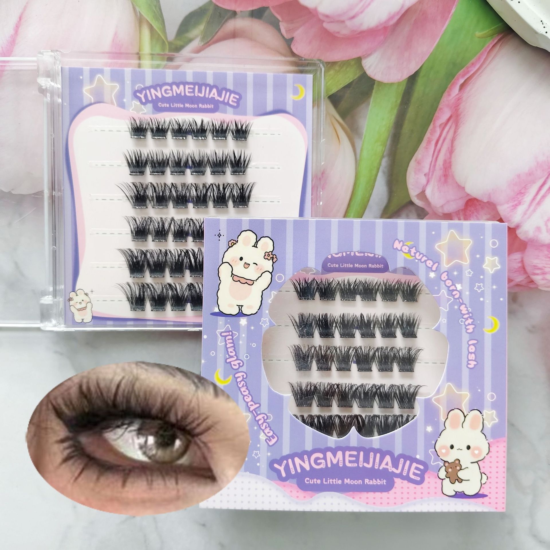 Parillas falsas transfronterizas sin pegamento, pestañas falsas europeas y estadounidenses, pestañas falsas frescas, pestañas falsas flujas naturales, pestañas falsas sin pegamento.