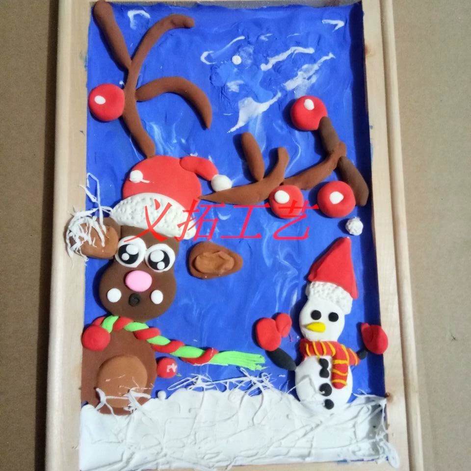  Ultra light clay for kindergarten, art photo frame, DIY, with snowflakes