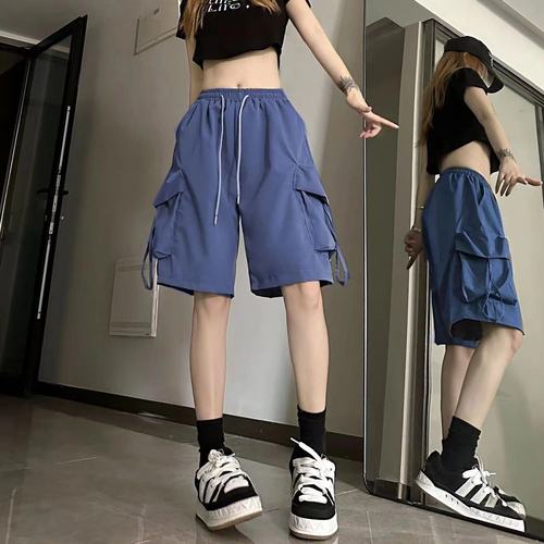 Women's American Style 2025 Summer New Thin Outerwear Wide Leg Casual Slimming Quick-Drying Work Pants Five-Finger