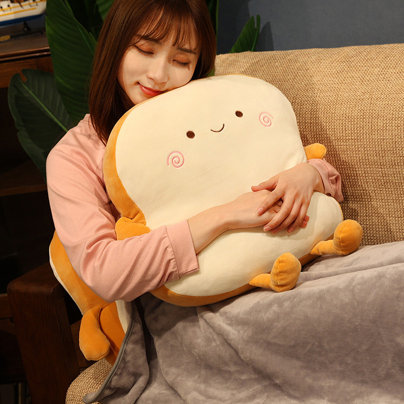 new pattern toast bread Plush Toys Pillow Blanket Doll Cushion Ragdoll doll girl student Sleep Pillow