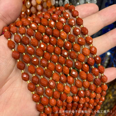beads, DIY bracelet and necklace | Zərgərlik ara hissələri - redstone-8x6mm-approximately-18-beads-per-strand-short-style