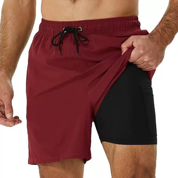 Men's Sports Shorts Compression Two-In-One Quick-Dry Fitness Training European and American Style Jogging Pants Cross-Border Bestseller