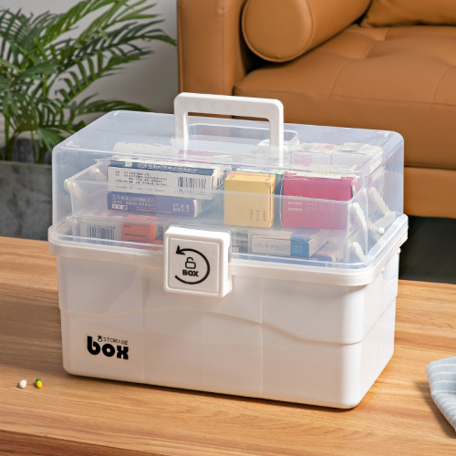 Medicine box, home medicine storage box, household small medical first aid box, large capacity storage box
