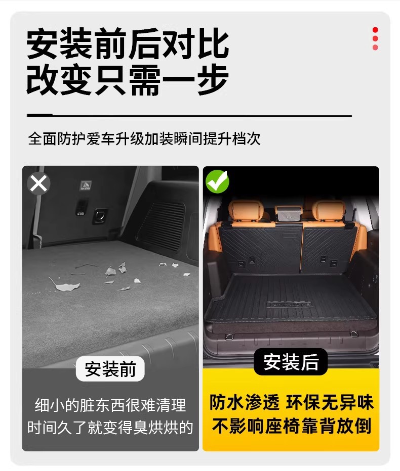 Tank 500Hi4-Z Trunk Mat Waterproof Trunk Mat Hybrid-Specific Foot Mat Tpe Car Foot Mat Modification Parts
