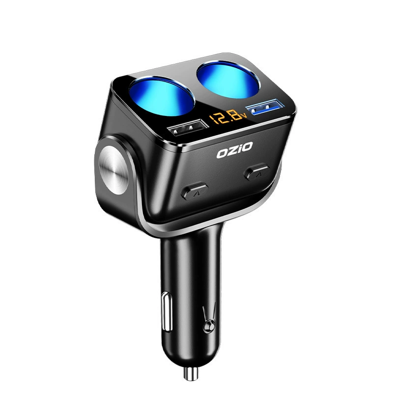 Car charger fast charge one drag three or two -point cigarette lighter conversion plug USB car pop -up supplies multi -function