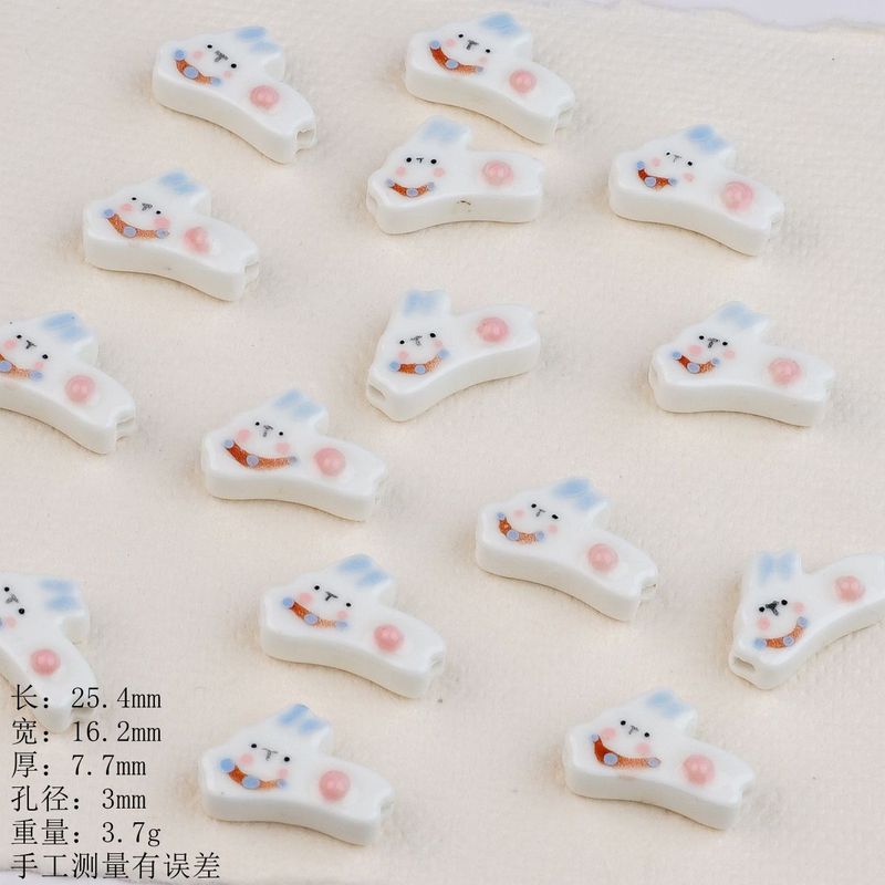 景德镇陶瓷串珠清新兔子散珠手工DIY饰品配件手链材料厂家批发|undefined