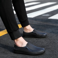 Men's Low-Top Rain Boots, Casual Fashion Short Ankle Rain Boots, Trendy Men's Shoes, Flat Waterproof Fleece Thick Sole Water Shoes, Non-Slip