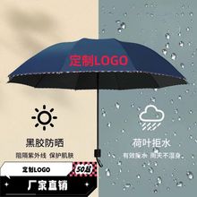 十骨八股加大雨伞双人三人大号折叠雨伞男女商务伞三折晴雨太阳伞