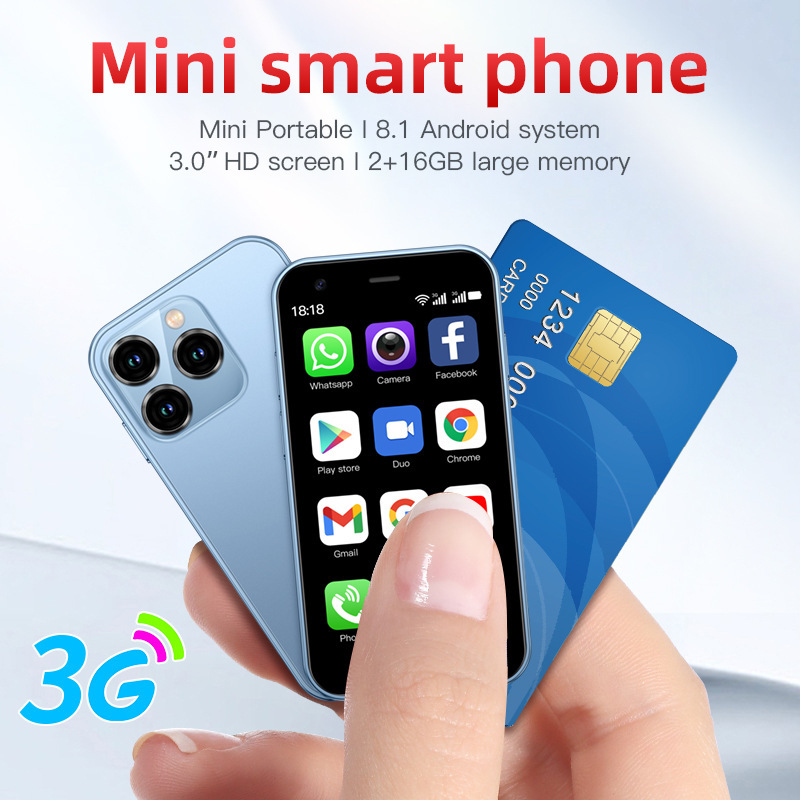 Cross-Border Hot Selling Xs15 Smartphone Dual Sim Mini 3inch Small Screen Straight Keypad Touch Screen Android 3g Small Phone Wholesale