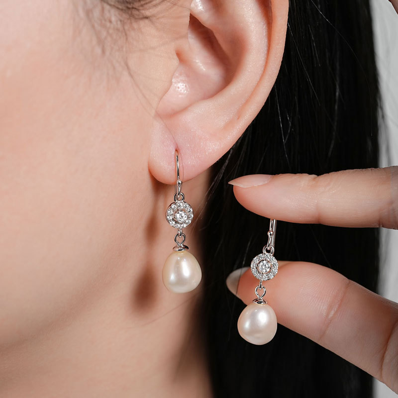 Exquisite Natural Freshwater Pearl Baroque Earrings for Women Luxury S925 Silver Jewelry Elegant Girls Gifts