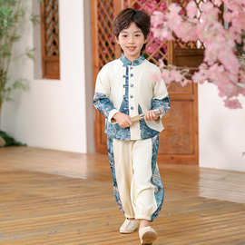 幼儿园园服男童2025新中式拼接汉服表演服套装中国风舞台装演出服