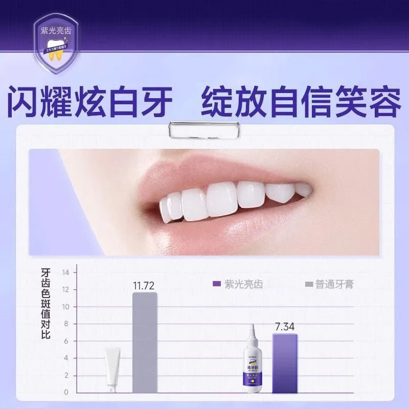 【48小时内发货】Dmaster美牙酶紫光亮齿色修牙膏共聚物成膜清新|undefined