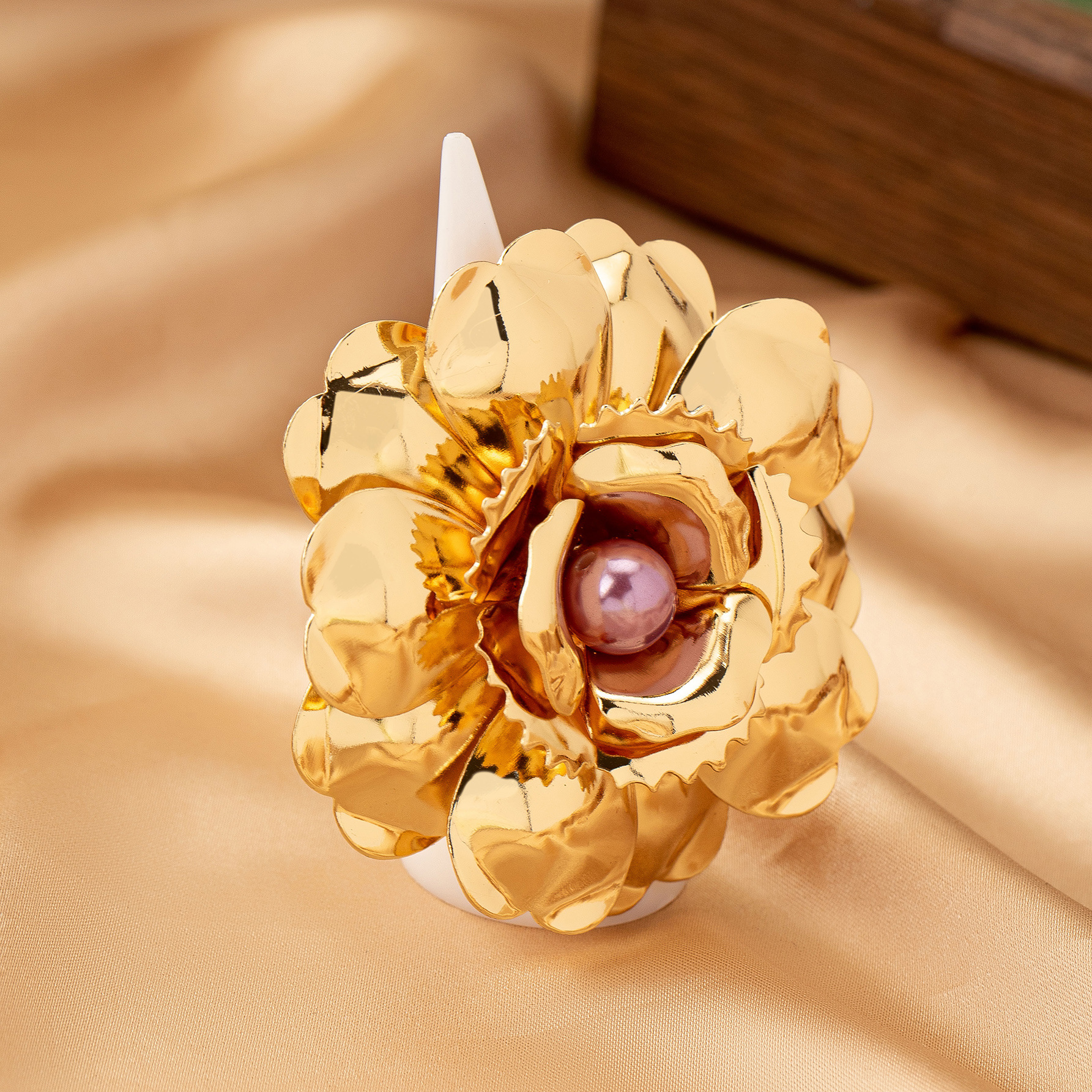 All Seasons Season Women's Gender 1 Piece Flower Open Rings Rings Imitation Pearl Alloy Pearl Women's Retro Open Rings Rings