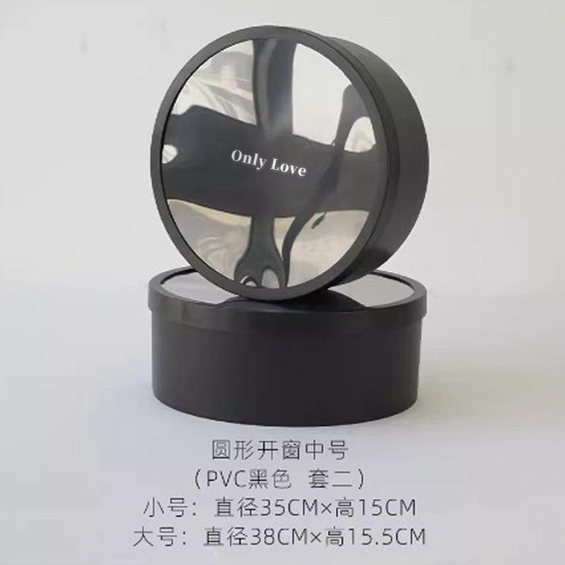 Bouquet de embalaje caja redonda de frutas al por mayor de la flor de embalaje transparente Ventana de regalo caja vacía DIY hecho a mano floral caja de la flor