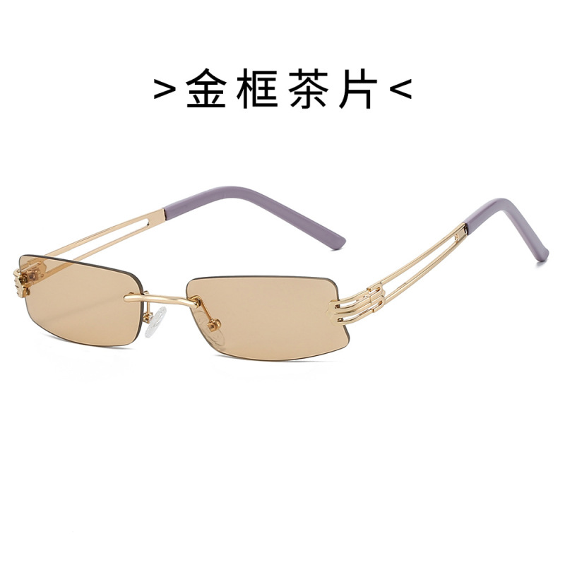 新款时尚无框金属墨镜女高智感御姐风高级感防紫外线太阳镜20521|undefined