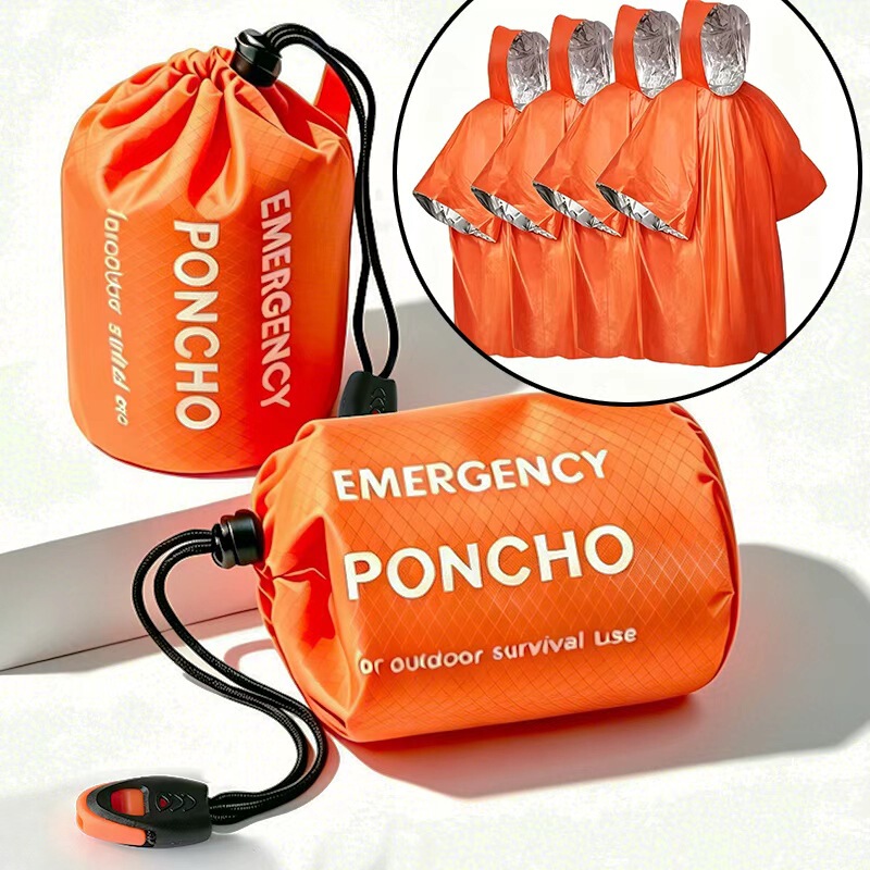 Outdoor Emergency Raincoat, Mountaineering Insulation Blanket, Cold-Proof Emergency Blanket, Aluminum-Coated Survival Gear, Camping Double-Sided Raincoat Outdoor Emergency Raincoat, Mountaineering Insulation Blanket, Cold-Proof Emergency Blanket, Aluminum-Coated Survival Gear, Camping Double-Sided Raincoat