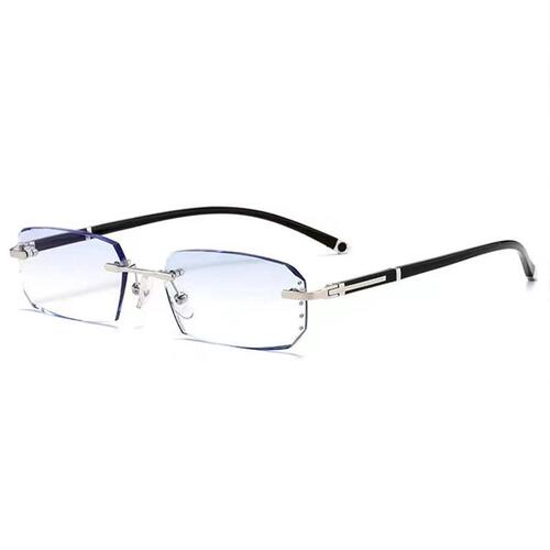 New fashionable diamond-cut frameless reading glasses, anti-blue light, anti-radiation, anti-fatigue reading glasses for middle-aged and elderly people