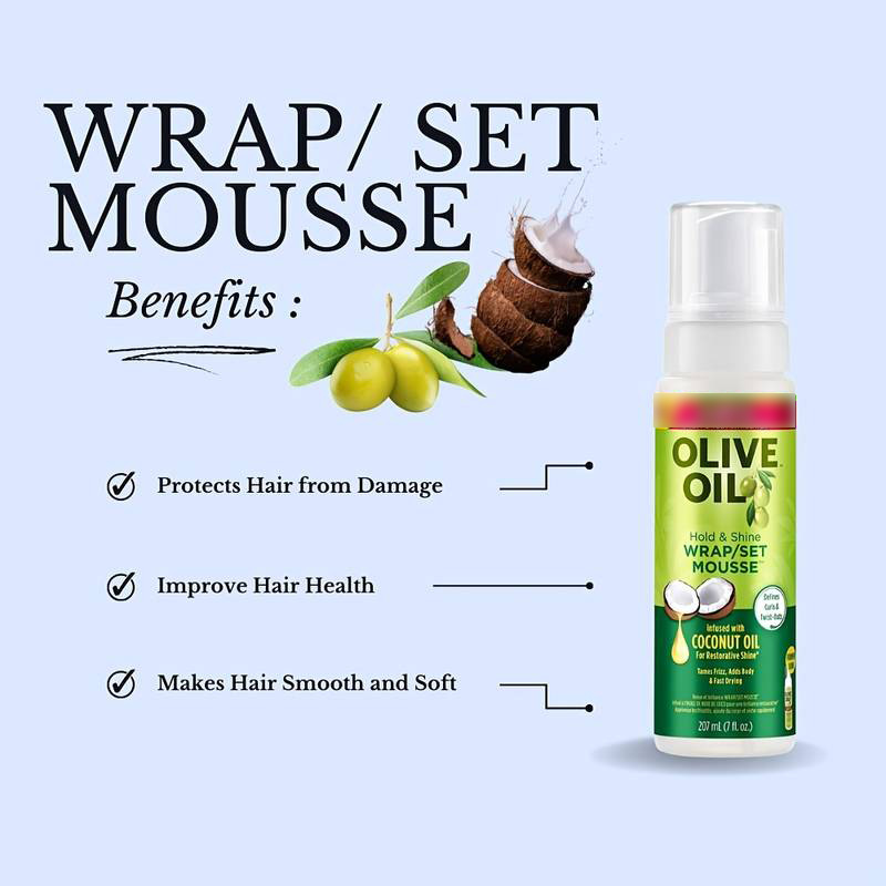 Mousse de estilo transfronterizo Olive Oil ORS Shaping spray para el cabello mousse de espuma de goma seca esponjosa image 5