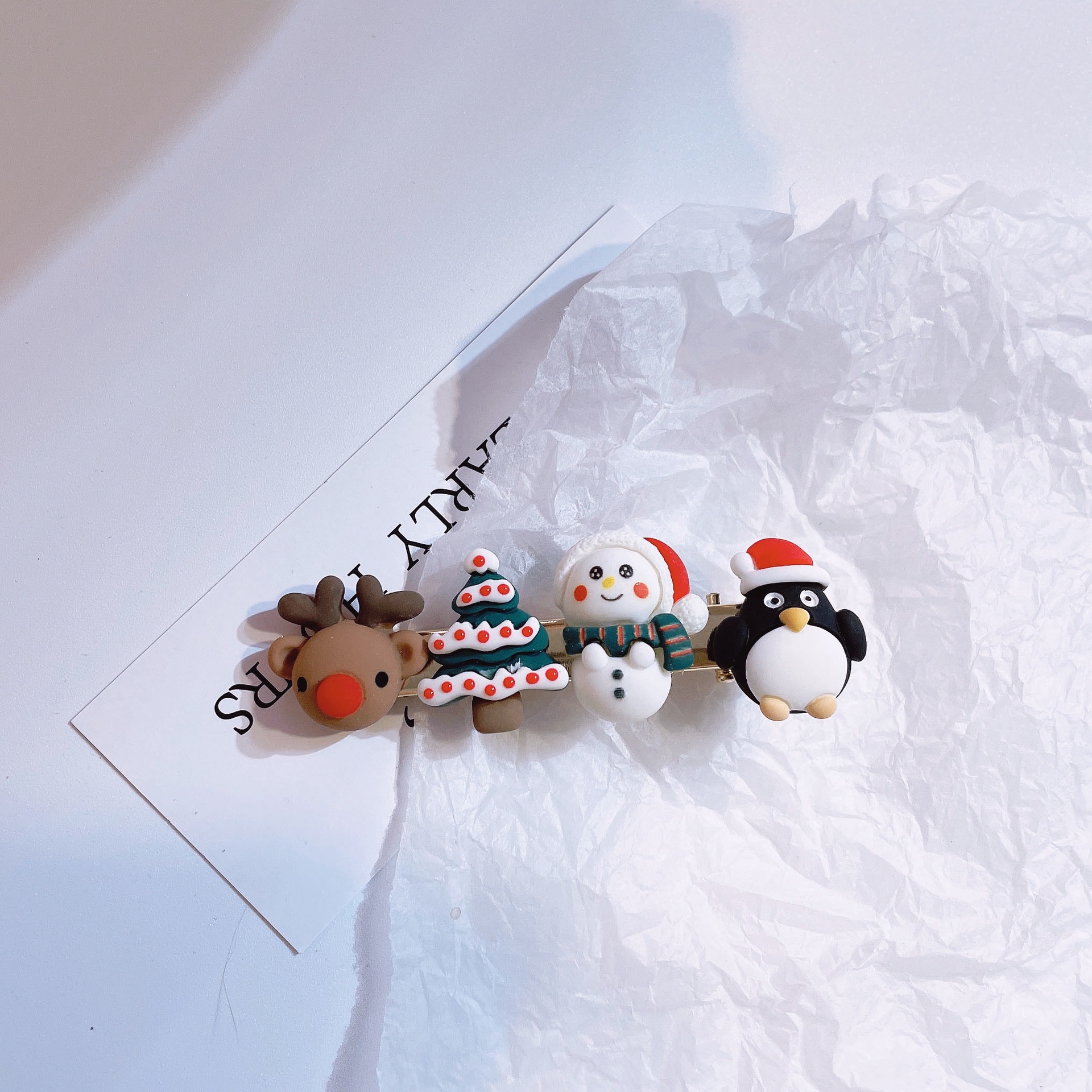 Santa Claus Pattern Women'S Gender Cartoon Style Santa Claus Synthetic Resin Hair Clip