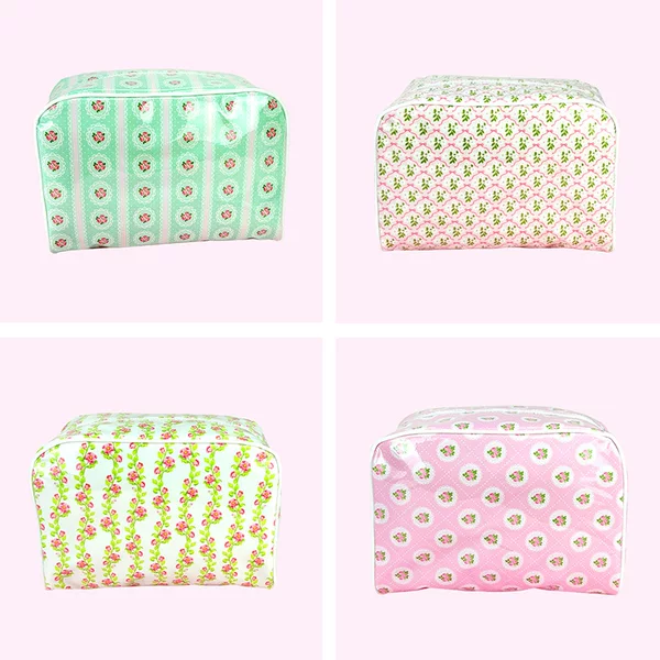Best-selling mahjong bag in Europe and America, large-capacity striped makeup bag, travel cosmetics storage bag