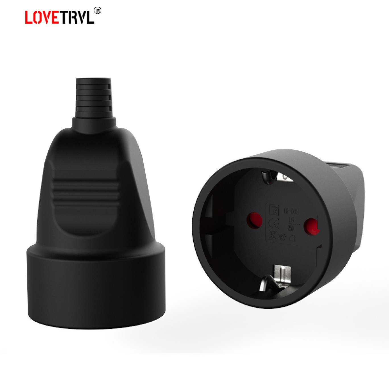 E-019德法式延长线插座16A250V组装插座欧规接地Schuko欧式接线座