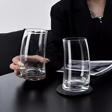 创意泡茶杯家用鸡尾酒杯果汁杯牛奶水晶玻璃杯子风帆月牙杯