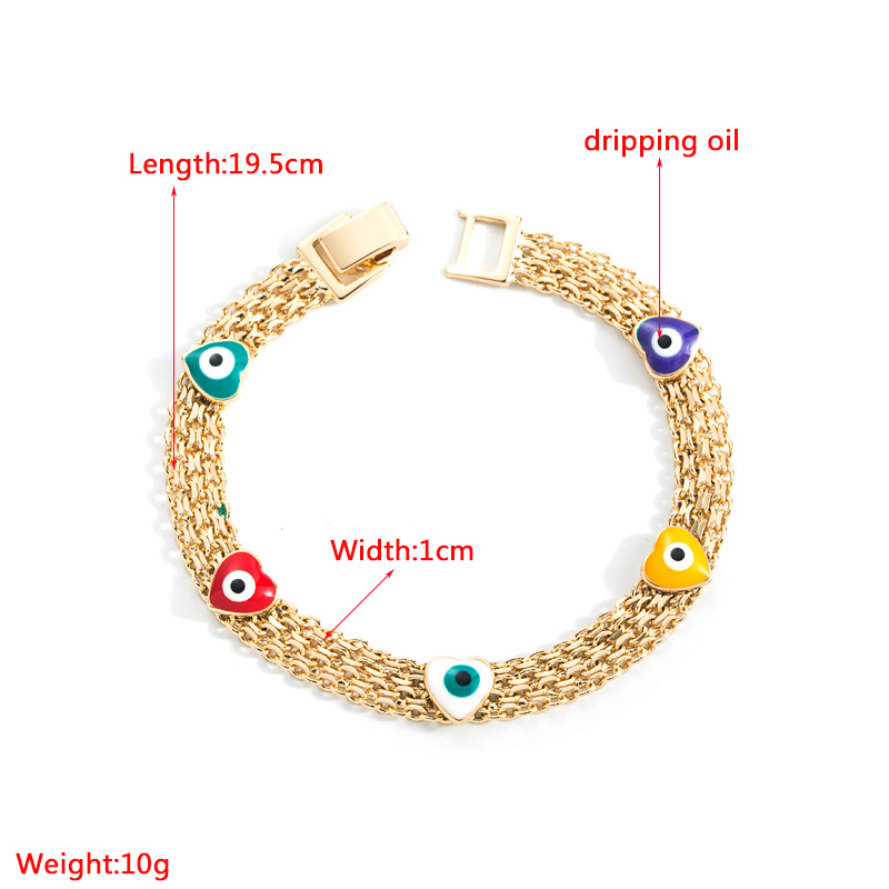 fashion devilu0027s eye copper real gold-plated mesh chain bracelet